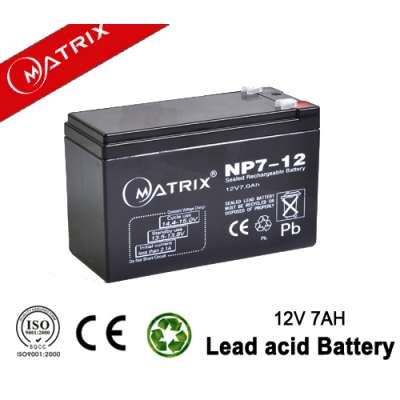 12 V Professional Door Access Control Battery 12V 7Ah VRLA Matrix Battery